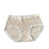 Calcinha de algodão modal de bolinhas creme de verão feminina, algodão antibacteriano, virilha respirável, estilo japonês, calcinhas sem rastros para meninas