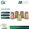Fábrica de rebites de cor branca, rebites de cabeça chata, rebites de grão vertical, rebites serrilhados M3-M12