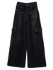 Jeans de Trabajo Negros Estilo Americano para Mujer, Nuevos de Verano 2026, Pantalones Delgados de Cintura Alta de Pierna Ancha, Pantalones de Pierna Recta, Pantalones Frescos y Elegantes