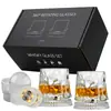 Venta al por mayor transfronteriza, taza giratoria hecha a medida, juego de caja de regalo de alta gama, vasos para whisky y licores importados, cristal para el hogar, taza McLaren