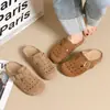Zapatos de mujer de comercio exterior, planos de suela blanda, medias pantuflas retro de punta cerrada y suela blanda, zuecos de suela gruesa, zapatos casuales para mujer
