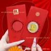 Adesivos de Telefone Dourados para Riqueza Imediata, Ano Novo Dourado Ano do Cavalo Caixa de Presente Envelope Vermelho Conjunto, Gato da Sorte Flocos de Ouro Presente Atacado