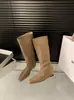 Botas de Cavaleiro da Moda para Mulheres 2026 para Outono e Inverno, Botas Longas Slim com Palmilha Peluda para Altura Adicional