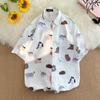Camisas Florales de Manga Corta Casuales Estilo Hong Kong, Lindas, de Viaje Hawaiano, Girasol Vintage para Hombres y Mujeres