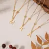 Amazon Comercio Electrónico Transfronterizo Dorado Sencillo y Moderno Collar con Colgante de 26 Letras 2025 para Mujer Personalizado Versátil