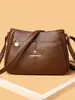 Bolso Grande de Cuero Suave para Mujer, Bolso Versátil para Madres para Personas de Mediana Edad y Mayores, Bolso Cruzado de Hombro Único Estilo Coreano, Bolso para Suegra