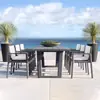Sofá de Lazer Externo de Alta Qualidade para Hotel, Villa, Pátio, Jardim, Terraço, Móveis Trançados Impermeáveis e à Prova de Sol para Exterior