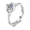 Venda Quente Anel de Casamento Solto Anel de Diamante de Proposta Moda Celebridade da Internet Seis Garras Dedo Simples Anel de Diamante Mosan para Mulheres