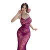 Pijama Sexy Uniforme Transparente Encaje Pura Lustra Vestido Ajustado a la Cadera Lencería Sexy Coqueta Faldas Largas de Abstinencia para Mujer