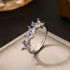 Anillo de Mariposa Amor Nuevo Transfronterizo Completo de Diamante para Mujer Anillo de Zirconia de Color Abierto Ajustable de Gama Alta Venta al por Mayor