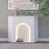 Armário Decorativo Branco Nórdico Lareira Luminosa Estilo Francês Gabinete de Entrada Simples Estilo Celebridade da Internet Ins Sala de Estar
