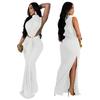 K10772 Ropa Femenina Transfronteriza de Amazon Vestido Europeo y Americano Sexy Sin Mangas con Abertura Moda Vestido Explosión Más Color