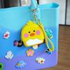 Llavero de silicona con forma de pato amarillo, colgante para monedero, diseño creativo de dibujos animados para estudiantes, mochila escolar, regalo, llavero, adorno colgante.