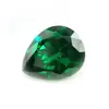 Anillo de circonita de color verde en forma de gota, piedra desnuda de circonita verde en forma de pera, accesorios de joyería de buena calidad