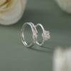 Anillo de pareja de plata de ley 925 Qinghuan de té blanco para hombre y mujer, diseño de nicho, regalo de San Valentín para novia.