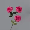 Rosa de Tres Cabezas, Rosa Redonda Nueva, Flor Artificial para Boda, Decoración de Techo, Material de Flor Artificial, Flor Artificial Multicolor Transfronteriza