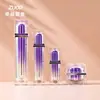 Botella Cuadrada Galvanizada Personalizada de Fábrica 30-100ml Botella Atomizadora de Esencia para Loción Botella Dispensadora de Acrílico