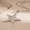 Collar Metálico Exagerado de Estrella de Cinco Puntas Estilo Retro Europeo y Americano Simple Nicho Elegante Gama Alta Collar para Clavícula para Mujeres