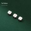 S925 prata seiko galvanoplastia quatro- folha flor contas diy corda de mão corda contas soltas jóias de prata acessórios atacado s1049
