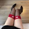 Calcetines de encaje puro por encima de la rodilla con lazo de seda blanca, ultrafinos, sexys y altos para mujer, envío gratis