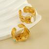 Anillo retro de acero inoxidable con incrustaciones de malaquita Europa y Estados Unidos transfronterizo femenino nicho alta gama anillo chapado en oro de 18k venta al por mayor