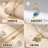 Collar Simple de Acero de Titanio con Delfín de Zafiro Microincrustaciones de Circonita Colgante Fresco y de Lujo Ligero Joyería Versátil para Comercio Exterior