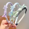 Diadema de concha de estrella de mar color macarrón con dientes antideslizante para niñas ambiente de playa accesorios para el cabello diadema infantil