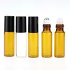 Botella de Cuentas de Aceite Esencial 5ml Vidrio Transparente Marrón Botella de Aceite Esencial Botella de Cuentas para Perfume Botella de Vidrio Pequeña para Cosméticos