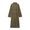Para Comercio Exterior Europeo y Americano Transfronterizo Ropa de Mujer, Popular en Aliexpress, Moda Otoñal Versátil Gabardina Larga de Cuero Gamuzado