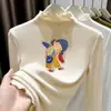 Camiseta de Forro Polar con Cuello Alto y Volantes de Manga Larga para Niñas Otoño/Invierno Top para Bebés y Niños Otoño/Invierno