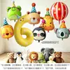 Set de Globos de Números de Dibujos Animados, Sombrero, Animal, Globo de Papel de Aluminio 3D 4D, Globo de Decoración para Fiesta