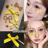 Soporte Amarillo Maquillaje Estilo Concierto Accesorios Faciales Lazo Diamante de Imitación Diamante Brillante Pegatinas para Maquillaje de Ojos Festival de Música Diamantes Brillantes