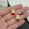 Colgante de Fruta Estéreo Artificial de Resina DIY Fresa Pequeña Naranja Manzana Llavero Pulsera Accesorios de Joyería