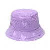 Sombrero de cuenca nuevo transfronterizo para mujer otoño e invierno europeo y americano casual sombrero cálido bordado de mariposa de lana de cordero sombrero de pescador comercio exterior para mujer
