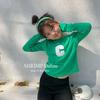 Camisetas de Base para Meninas, Primavera e Outono, Blusas Camisetas da Moda para Crianças e Adolescentes de Meia-Idade, Manga Longa Moderna de Gola Redonda Infantil, Roupa Infantil Versátil para a Parte de Baixo