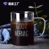 Taza de leche de vidrio, taza de leche resistente al calor, taza de extracción de café, taza de desayuno, impresión de logotipo, se puede personalizar, taza al por mayor