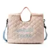 Bolsa de Lona Nueva Otoño 2025 Estilo Coreano Bordado de Letras Bolso de Mano Bolso Cruzado Ligero de Gran Capacidad Bolso Tote