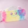 Coreano ins Cute Little Monster Gradient Color Plush Pencil Bag Estudante Menina Coração Papelaria Bolsa Grande Capacidade De Armazenamento