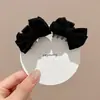 Nuevo y Elegante Pinza para el Cabello de Princesa con Lazo Negro 2025 para Mujeres con Corona Alta Esponjosa y Flequillo Lateral