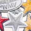 Patch Bordado de Computador Estrela de Cinco Pontas Pequeno Patch de Tecido Bordado com Fio Dourado e Prateado com Suporte Adesivo para Roupas Patch Sem Costura Venda por Atacado
