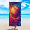 Toalla de playa retro, microfibra ultra fina, secado rápido, absorbente de agua, toalla de baño para playa, diseño de estrellas de mar y animales marinos, toalla de playa personalizada transfronteriza