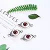 Accesorios de joyería para pulseras DIY, retro, doble colgante, resina multicolor, ojo de caballo, soporte inferior, ojo, parche de conexión ojo del diablo