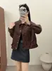 Chaqueta Corta Retro con Solapa para Mujer 2026 Otoño Nueva Elegante Versátil Adelgazante Dobladillo Elástico Chaqueta Top Tendencia