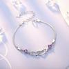 Yanchuang pulsera de doble corazón chapada en plata 925 forma de corazón chica moda coreana joyería de plata fábrica venta al por mayor