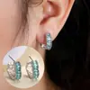 Pendientes de Moda Estilo Europeo Lujo Ligero con Circonita Incrustada en Forma de Corazón Venta Caliente Temperamento de Gama Alta Moda Súper Brillantes Corazón de Melocotón Pendientes Versátiles
