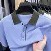 Camisa Polo Masculina de Verão com Manga Curta e Botões de Pressão, Camiseta de Tricô Jacquard para Homens, Em Estoque para Entrega Imediata