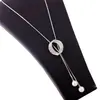 Accesorios de collar colgante para ropa ajustables que no se decoloran para mujer Corea del Sur otoño e invierno cadena clásica para suéter joyería larga de aleación