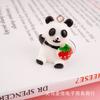 Brincos de panda tridimensionais criativos para e-commerce transfronteiriço, pingente, acessórios de joias de resina, materiais para produção DIY