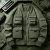 3350 Jaqueta Bomber Estilo Americano Retro Baseball Terno Multi-Bolso Jaqueta de Trabalho Jaqueta Funcional Carga Top
