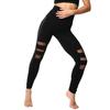 8155 Pantalones de Yoga Calados Leggings Europeos y Americanos Glúteos Absorción de Humedad y Control del Sudor Deportes Fitness Pantalones Ajustados de Punto